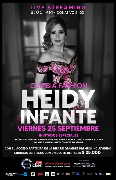 -Heidy Infante y la Nueva Sonora presentarán el espectáculo “Fashion Cumbia” vía streaming.