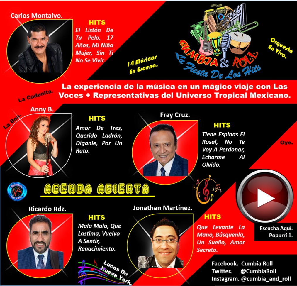 -“Cumbia & Roll”: voces emblemáticas de agrupaciones reconocidas, en un concepto único de la música tropical y sonidera.