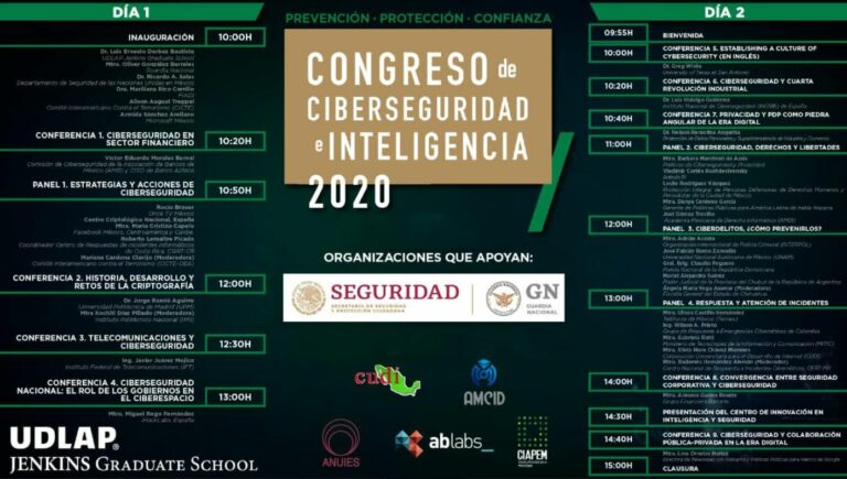 UDLAP Jenkins Graduate School inicia congreso de Ciberseguridad e Inteligencia 2020