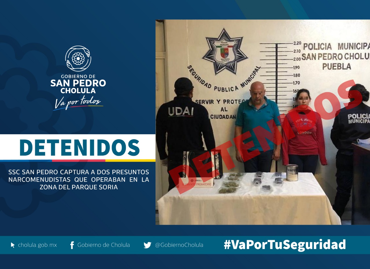 SSC San Pedro captura a dos presuntos narcomenudistas que operaban en la zona de Parque Soria