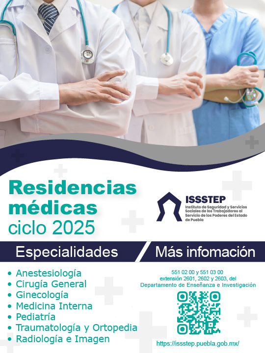 Iniciará ISSSTEP primer periodo de ingreso a residencias médicas 2024-2025