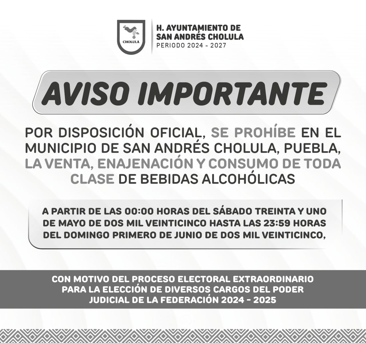 Ley seca en San Andrés Cholula