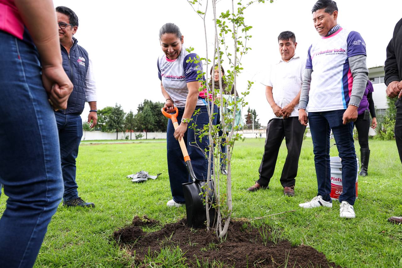 Lupita Cuautle encabeza la jornada de reforestación