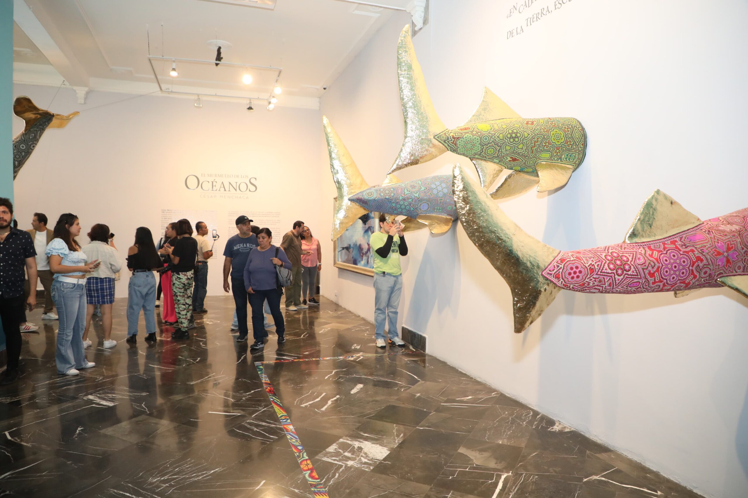 Recorre Pepe Chedraui la exposición “El Murmullo de los Océanos” en la Galería del Palacio Municipal