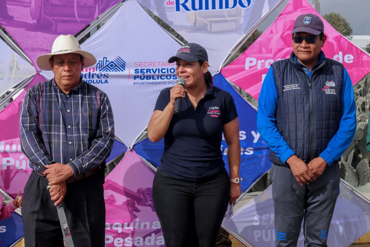 Mejora Lupita Cuautle seguridad e imagen urbana con mantenimiento y alumbrado en Tlaxcalancingo