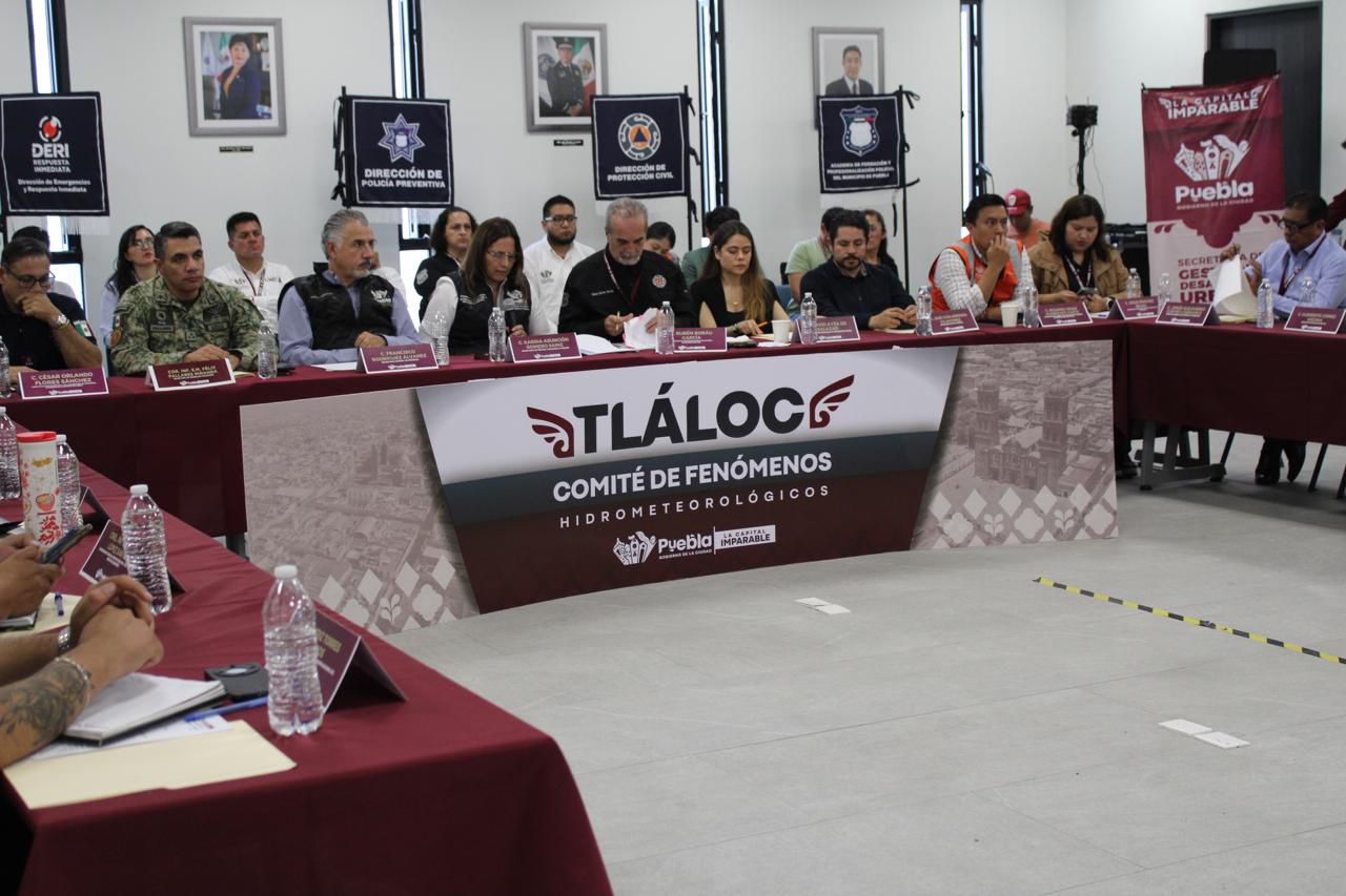Reporta Gobierno de la Ciudad avance de acciones coordinadas del Comité Tláloc ante temporada de lluvias en Puebla