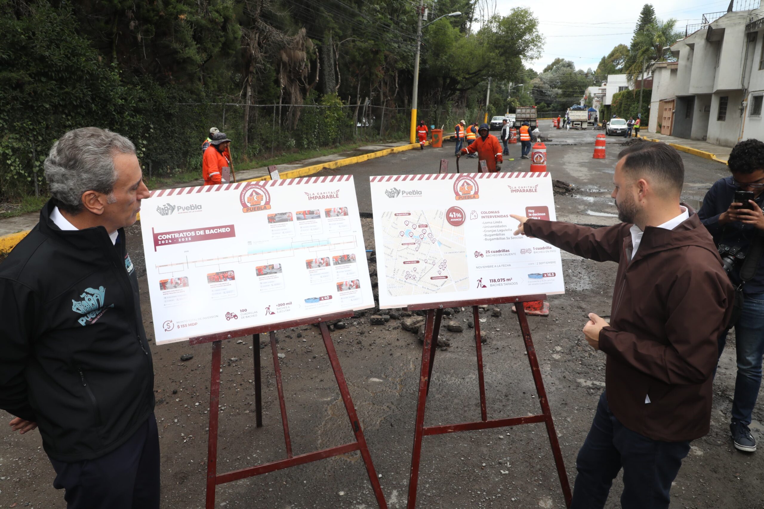 Con paso firme Gobierno de la Ciudad avanza con la Campaña Bacheando Puebla