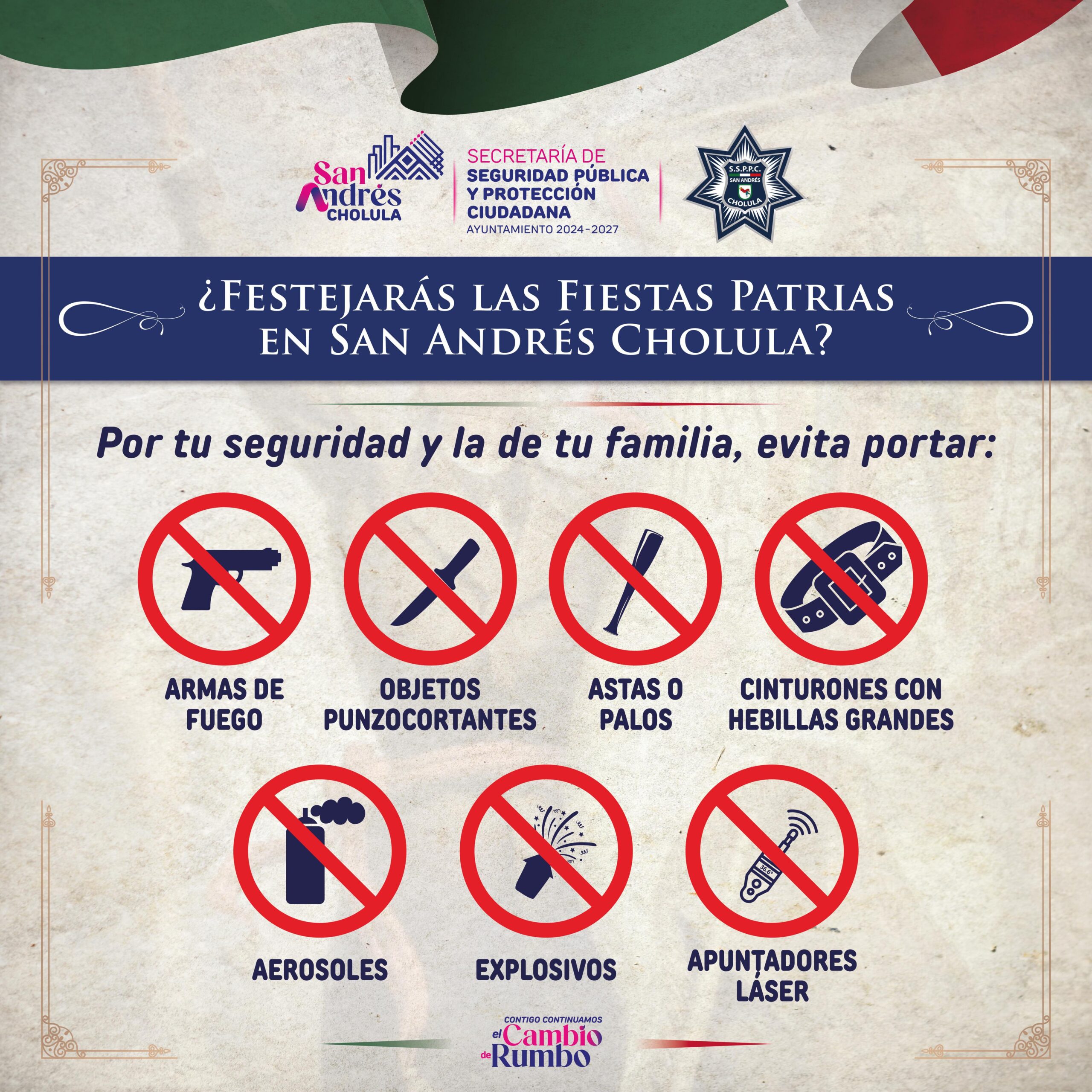 Despliega San Andrés Cholula Operativo de Seguridad “Fiestas Patrias 2025”