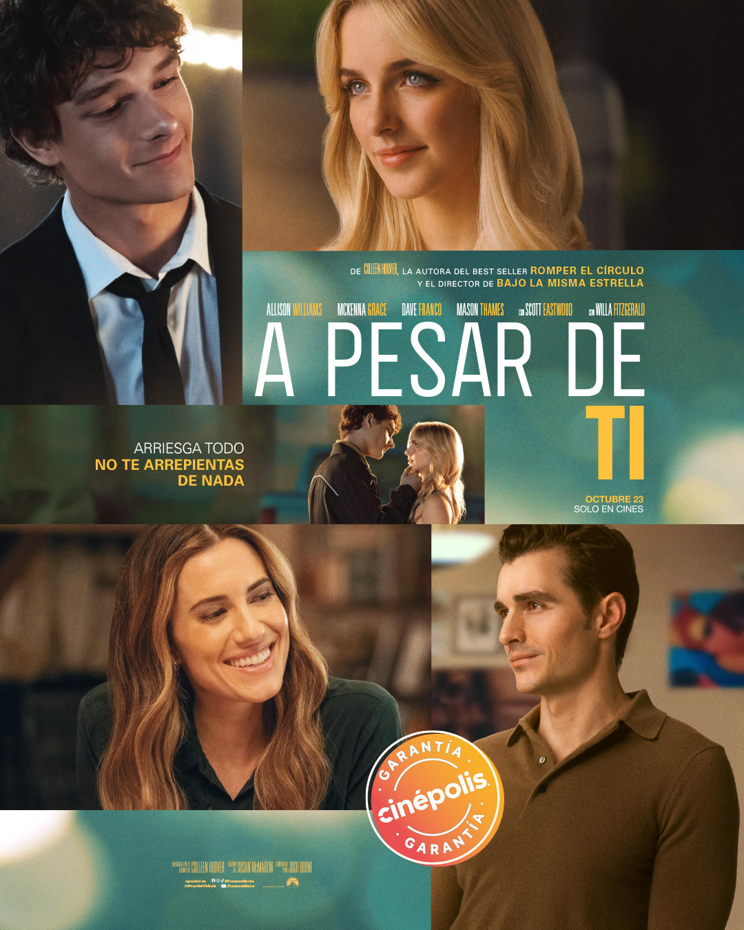 La película “A pesar de ti” se estrena en las salas de cine a nivel nacional el jueves 23 de octubre