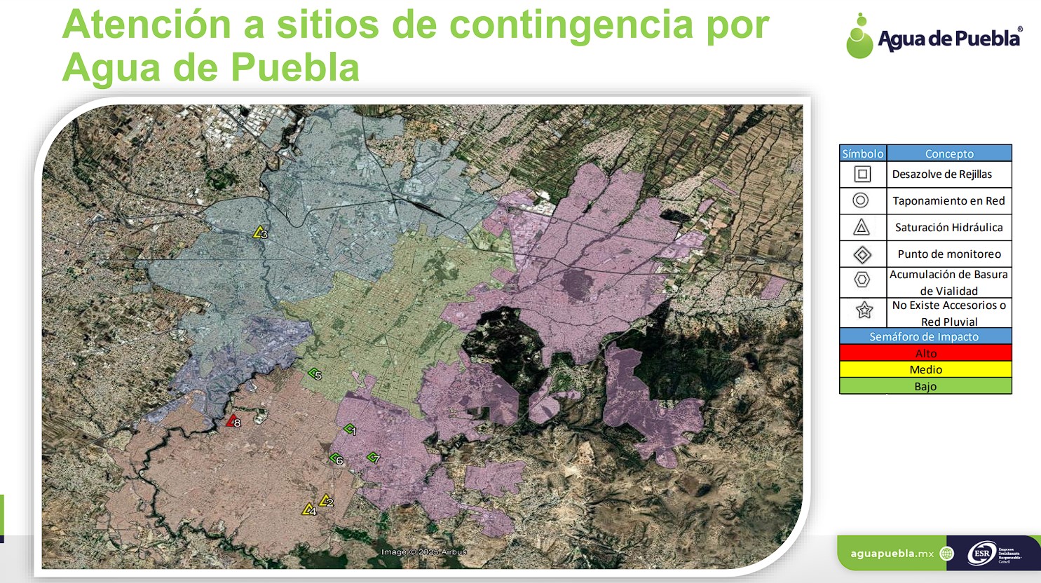 Operativo interinstitucional de respuesta inmediata mitiga riesgos por lluvias en la capital poblana