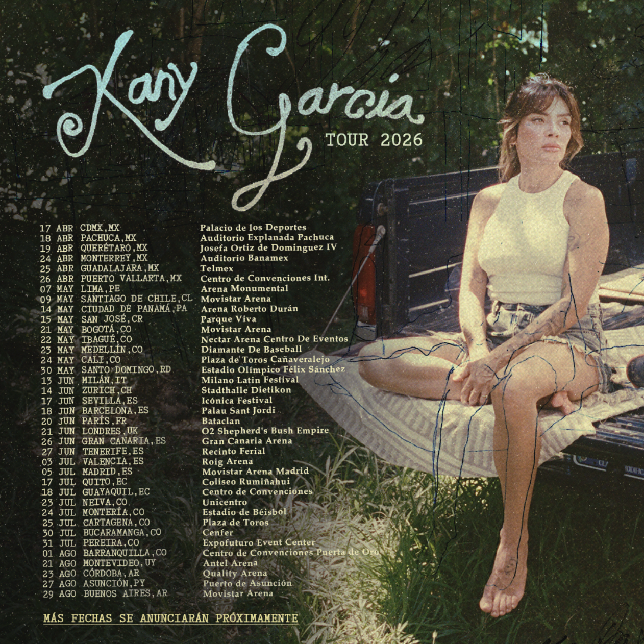 Kany García confirma conciertos en diferentes países de lo que será su gira mundial del 2026.