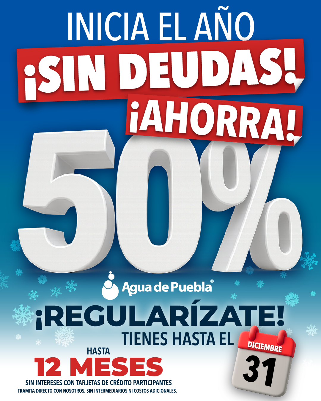 En diciembre, última oportunidad para Regularizar adeudos del servicio de agua con 50% de ahorro. No habrá más prórroga