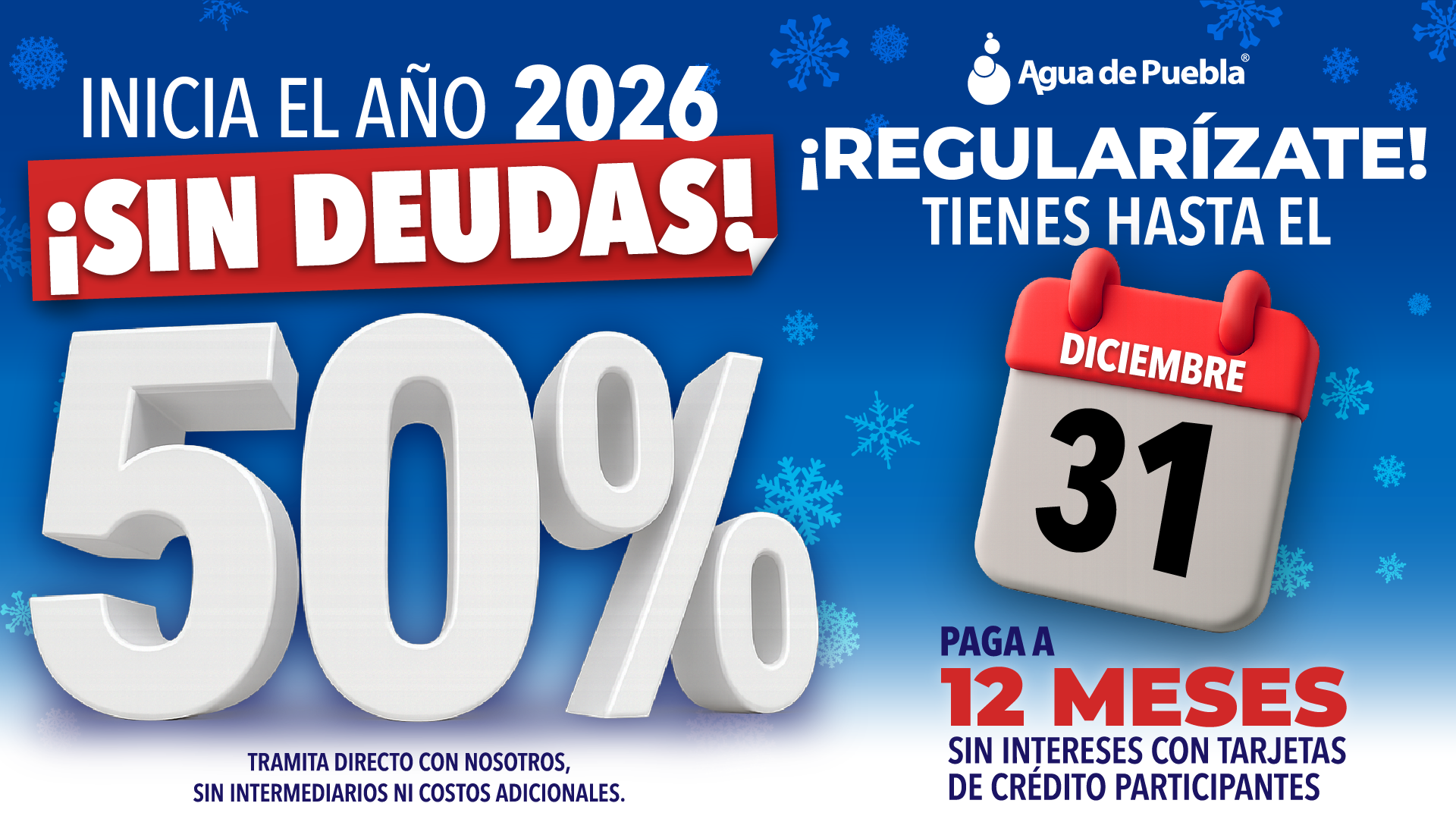 Última oportunidad hasta el 31 de diciembre para regularizar adeudos históricos del agua con 50% de ahorro