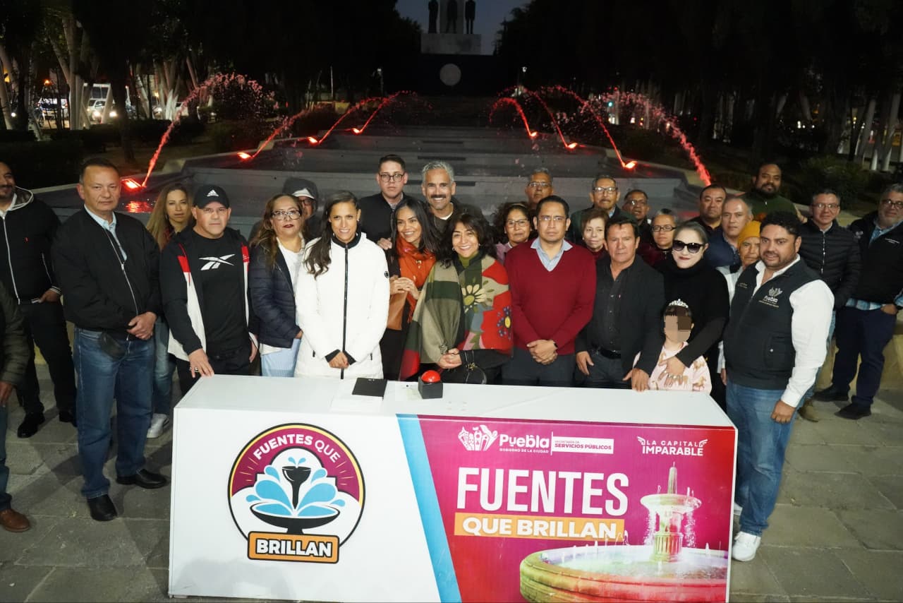 Fortalece gobierno de Pepe Chedraui espacios funcionales con inauguración del mantenimiento de la fuente Hermanos Serdán