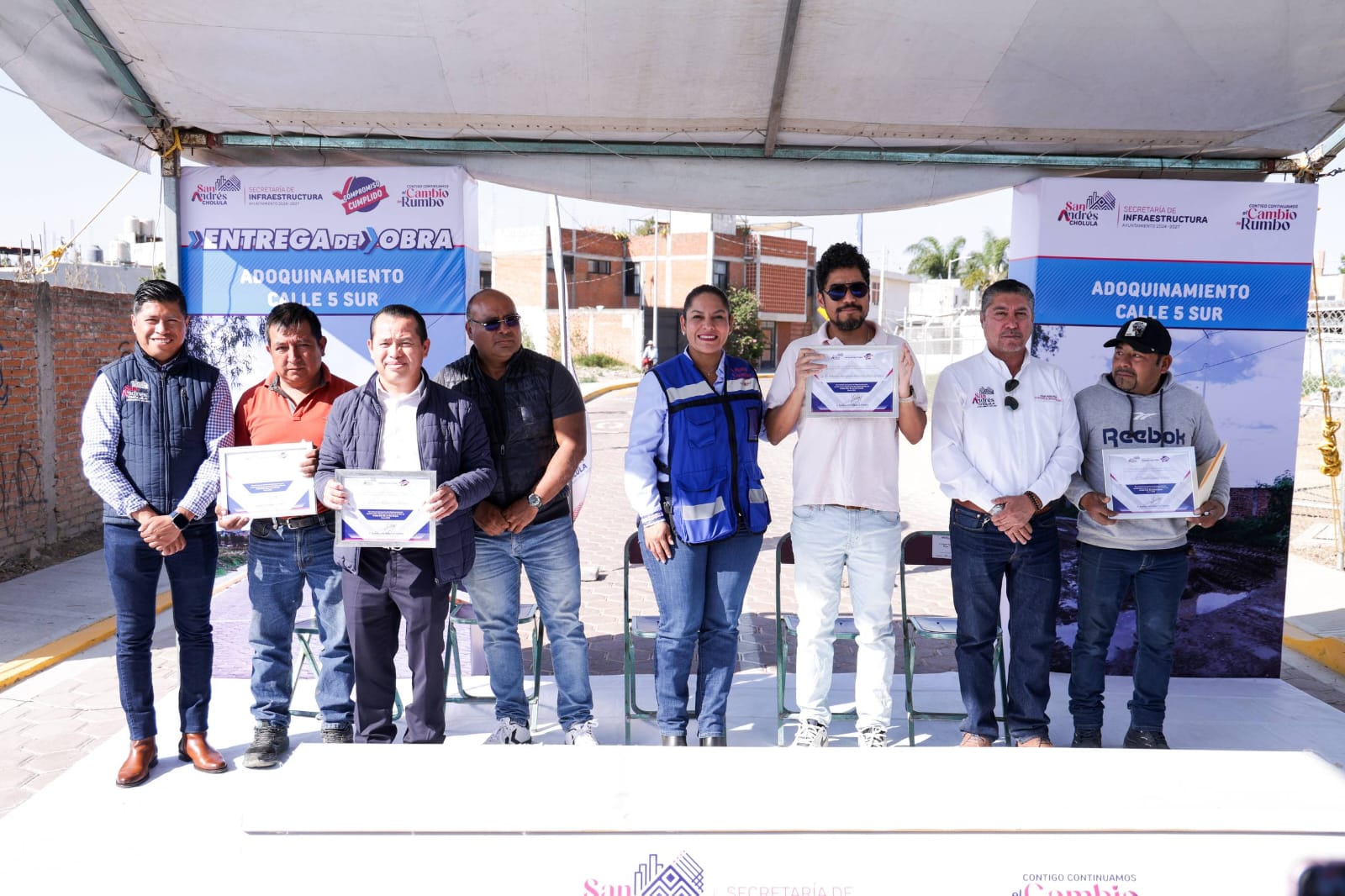 Entrega Lupita Cuautle otra calle rehabilitada en San Andrés Cholula