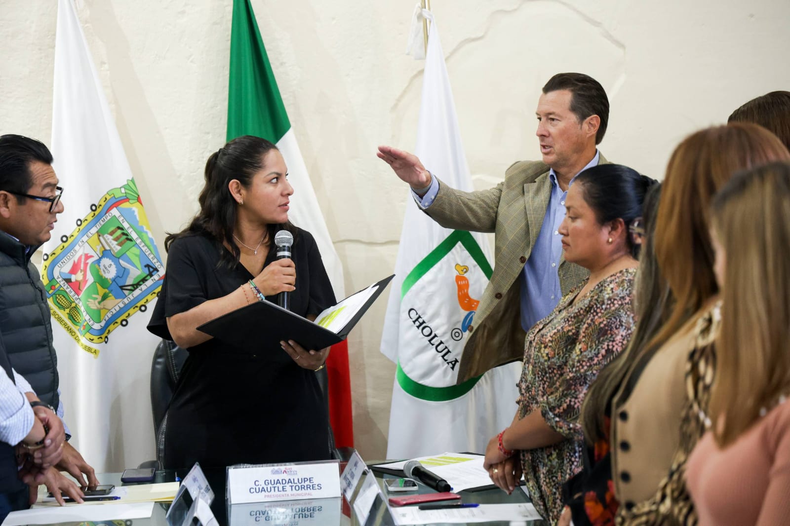 Sesión extraordinaria del Cabildo de San Andrés Cholula.