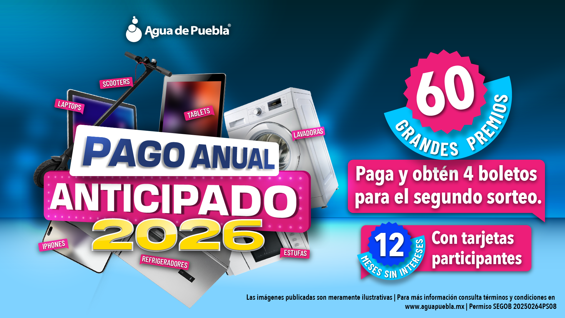 Agua de Puebla mantiene en febrero el Pago Anual Anticipado, con tarifas actuales congeladas para todo el año 2026