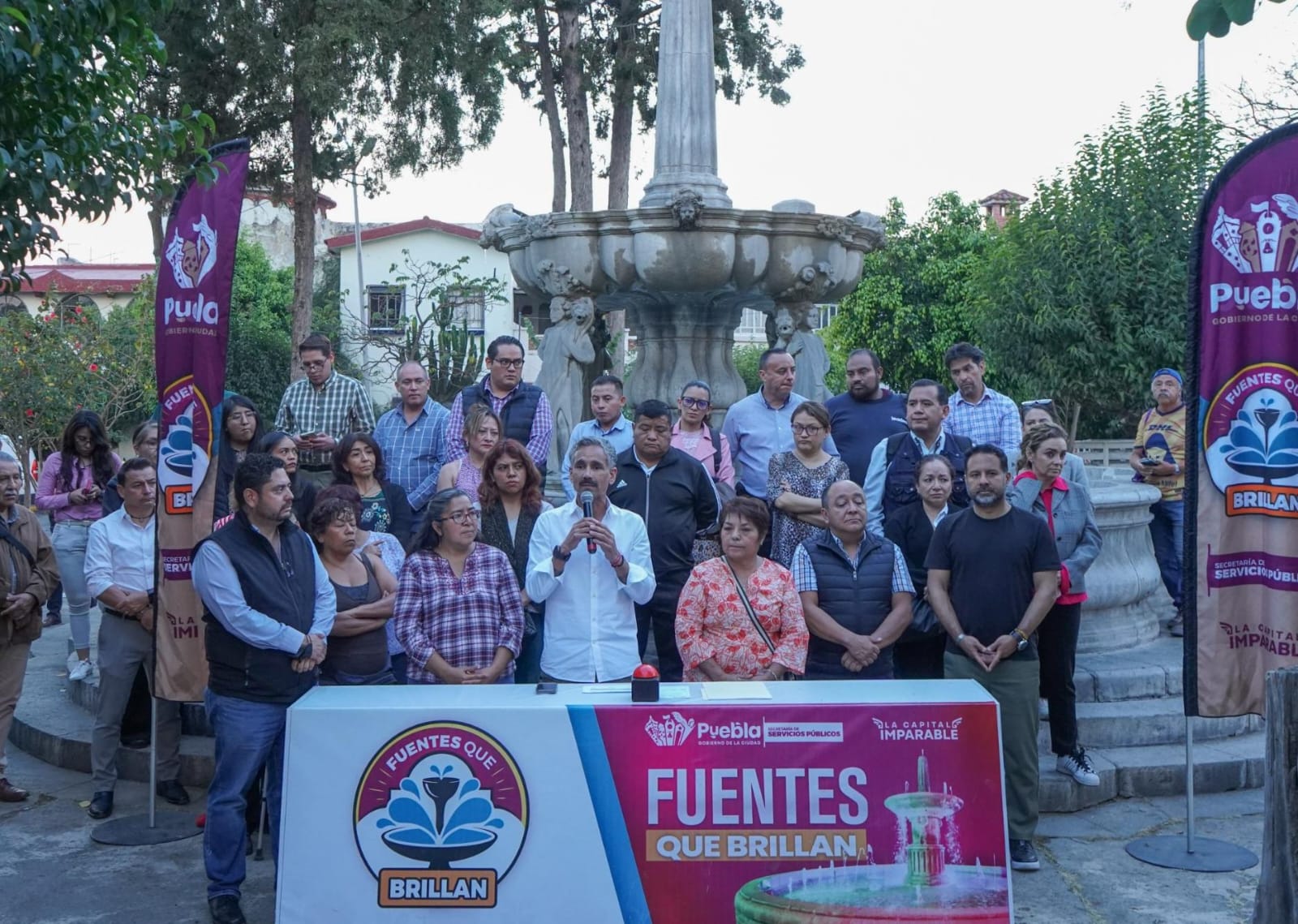 Entrega Gobierno de Pepe Chedraui mantenimiento integral de la fuente del Parque Habana