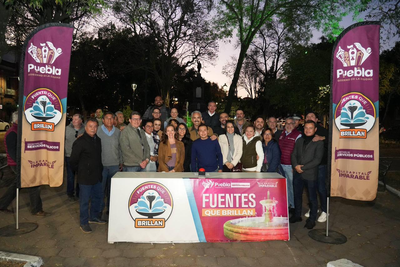 Inaugura Gobierno de Pepe Chedraui mantenimiento de fuentes en el parque de San José