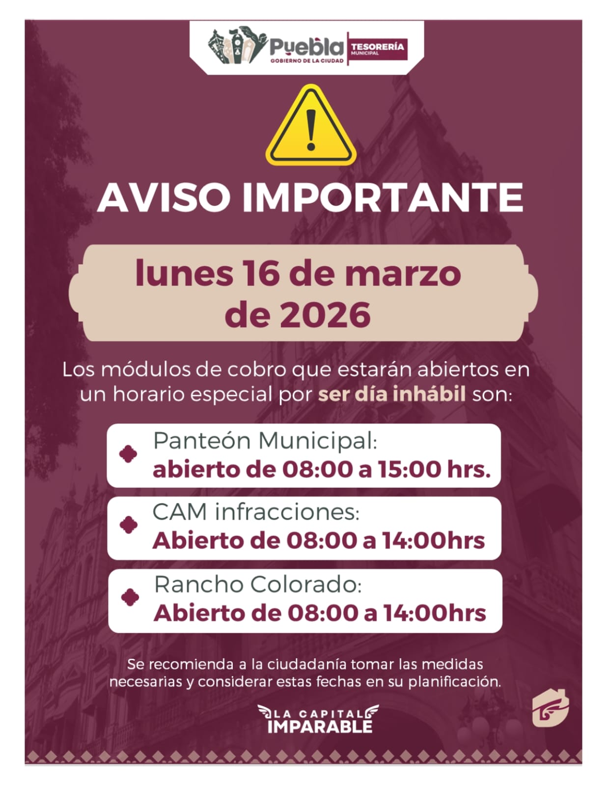 Informa Gobierno de Pepe Chedraui módulos de cobro y atención de servicios para el 16 de marzo