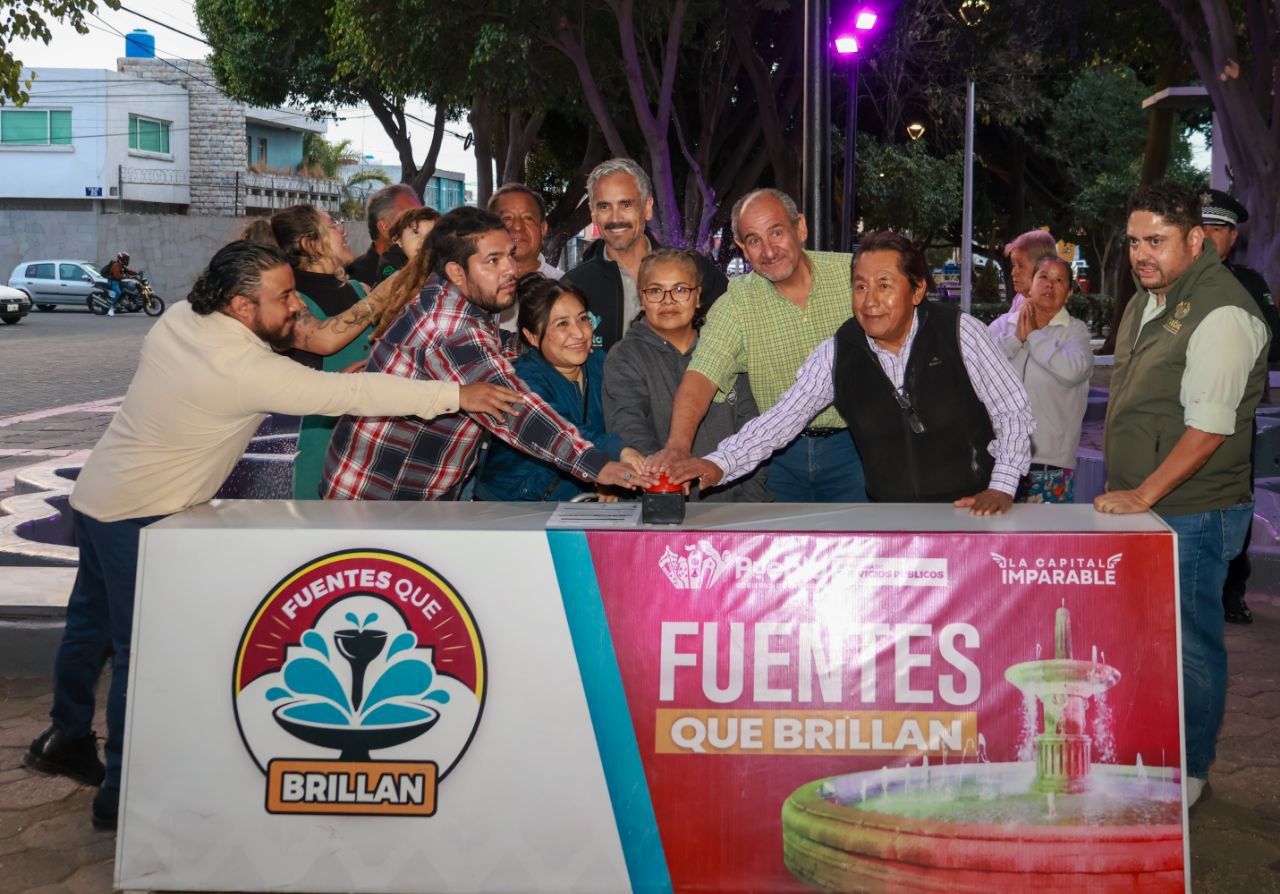 Entrega Gobierno de Pepe Chedraui mantenimiento de fuentes del Parque de las Letras gracias a Fuentes que Brillan