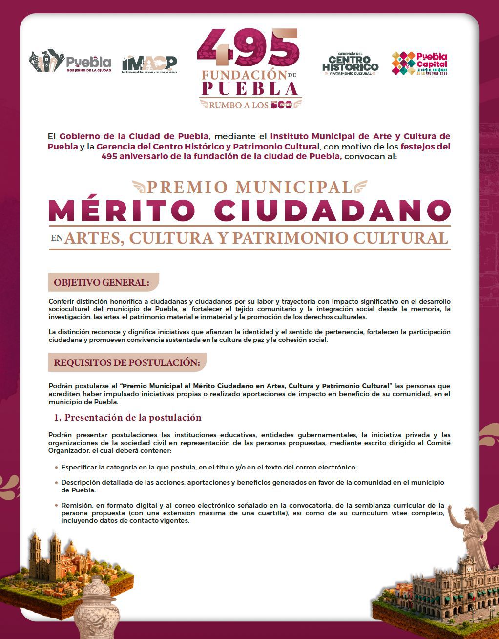 Gobierno de Pepe Chedraui invita a participar en la convocatoria al Premio Municipal al Mérito Ciudadano en Artes, Cultura y Patrimonio Cultural