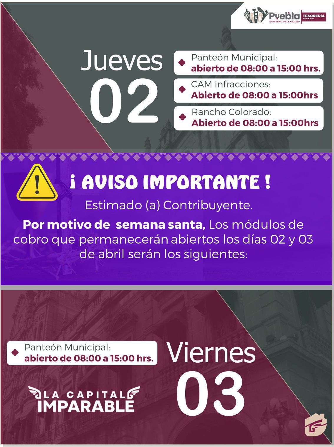 Anuncia Gobierno de Pepe Chedraui horarios en cajas de Tesorería por Semana Santa