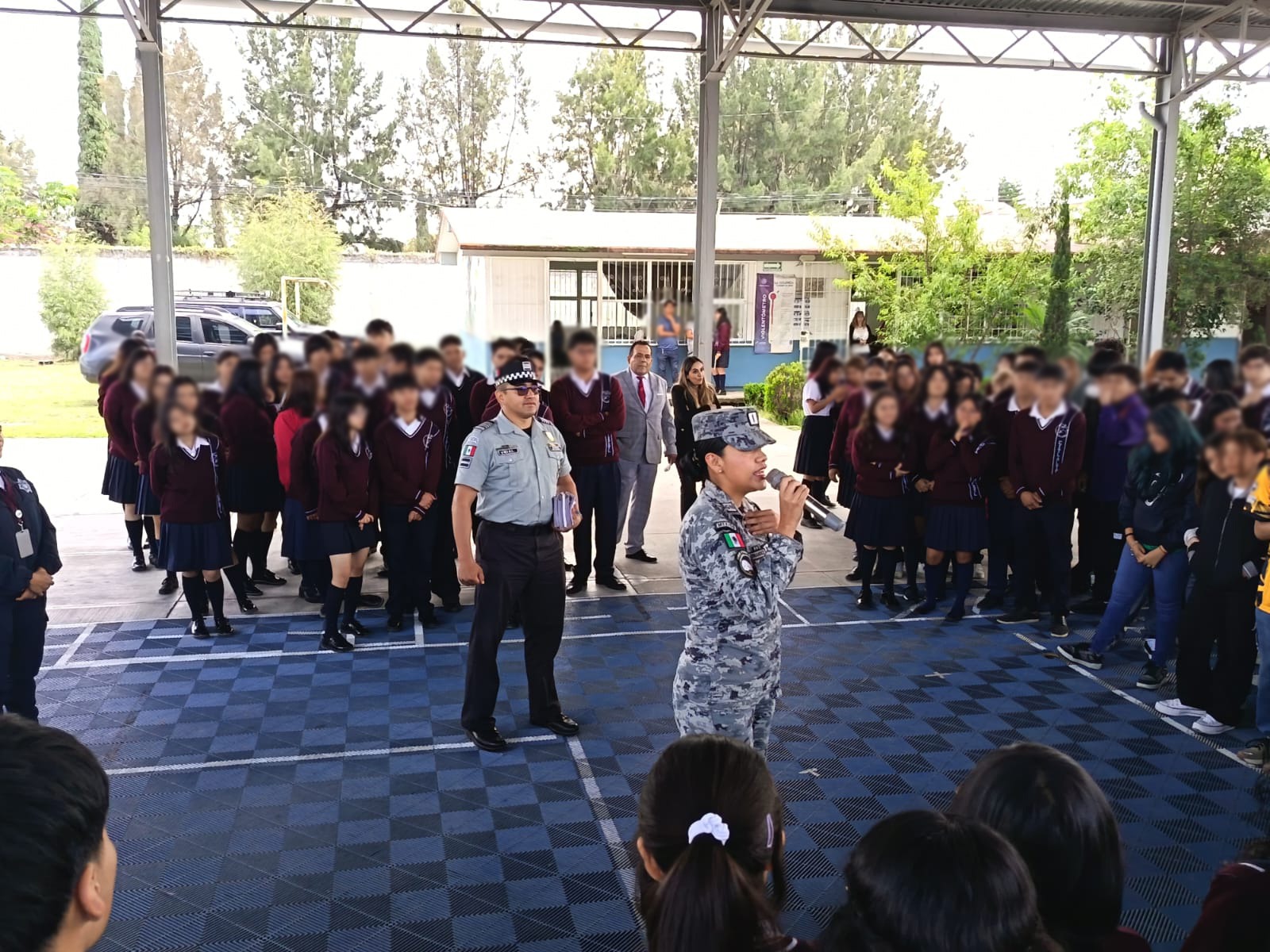 Acerca Guardia Nacional acciones preventivas a estudiantes del bachillerato Citlaltépetl