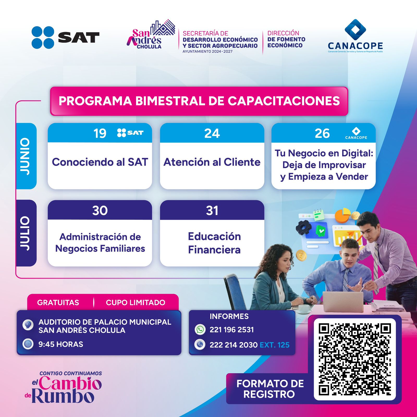 Capacitará Gobierno de San Andrés Cholula a emprendedores y empresas locales para el crecimiento de sus negocios