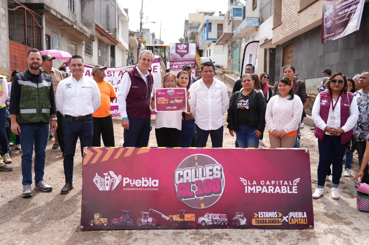 Supervisa Pepe Chedraui trabajos de pavimentación en la Junta Auxiliar Santo Tomás Chautla