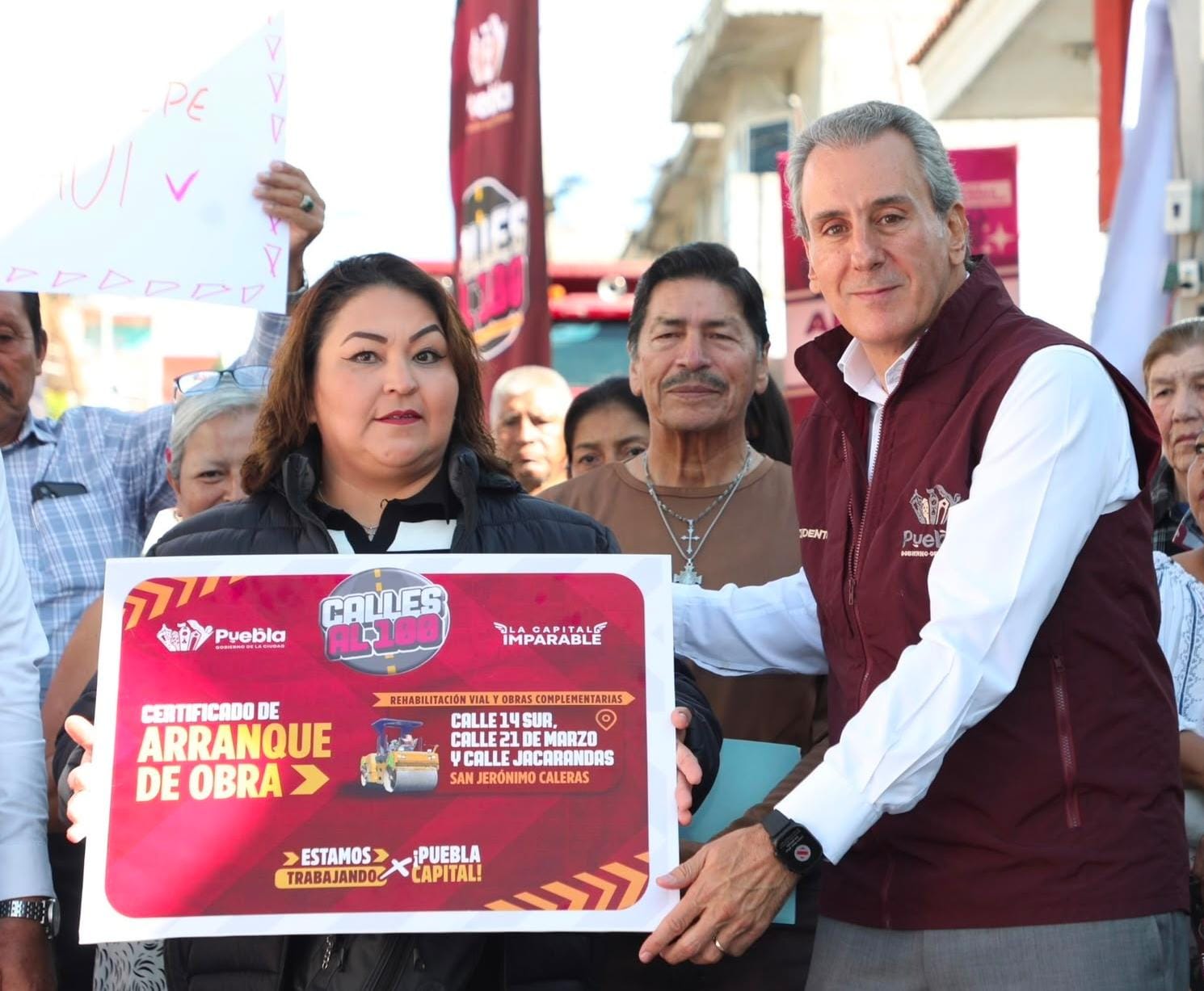 Encabeza Pepe Chedraui trabajos de rehabilitación vial en la Junta Auxiliar de San Jerónimo Caleras