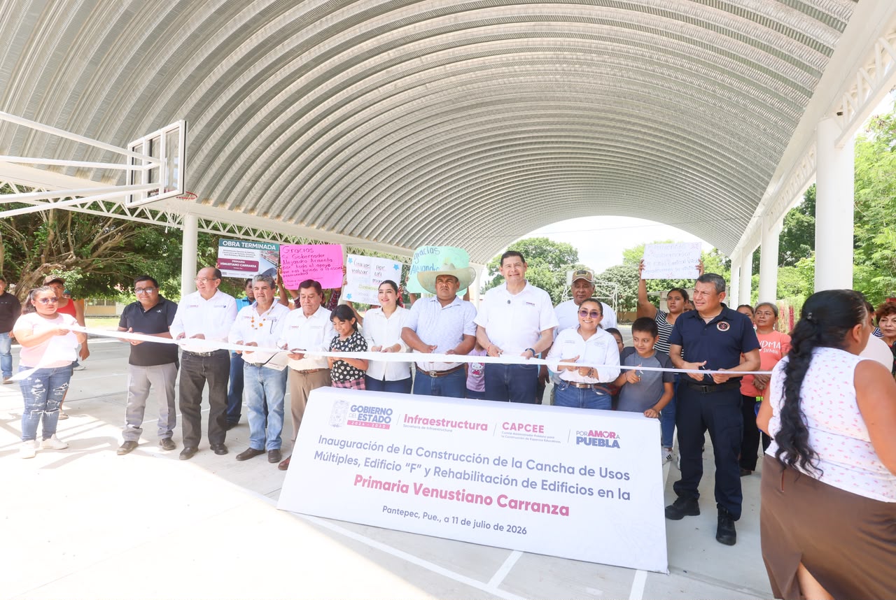 Recuperan Gobierno Federal y Estatal escuelas afectadas por lluvias en Pantepec