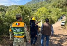 Órdenes de gobierno y fuerzas armadas atienden deslizamiento de tierra en Pahuatlán