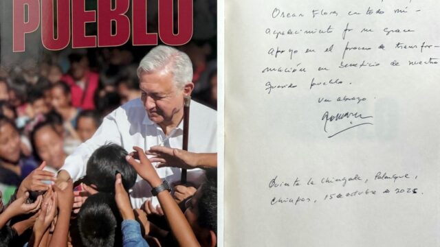AMLO dedica su libro ‘Pueblo’ a Óscar Flores Jiménez