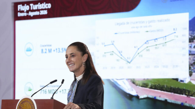 Presidenta destaca récord en turismo con 67.7 millones de viajeros, 32.7 millones de turistas y derrama económica de 24 mil 152 mdd