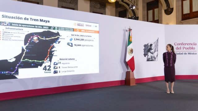 Mexicana de Aviación, AIFA, Tren Maya y Grupo Mundo Maya cumplen sus objetivos y van de acuerdo con su planeación: presidenta