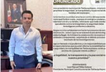 Presidente de Tlatlauquitepec condena hechos contra expresidente municipal y reitera compromiso con la seguridad